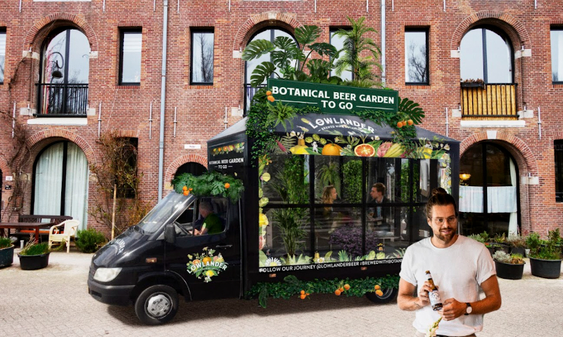 Mobiele Botanische biertuin van de Lowlander brouwerij